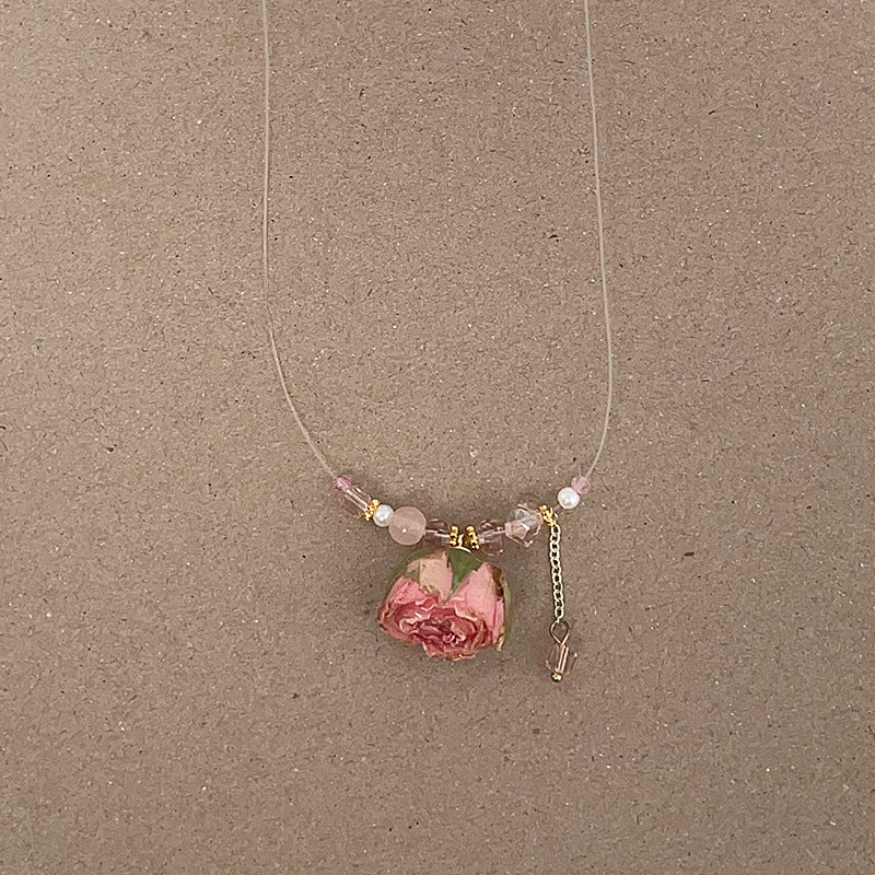 Dried Rose Choker Necklace — necklace, view 4