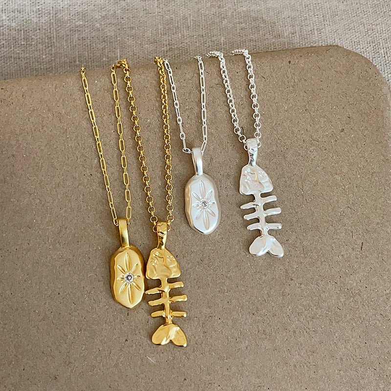 Oval Pendant Chain Necklace — necklace, view 3