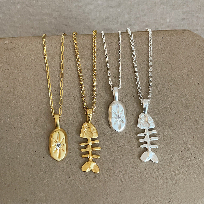 Oval Pendant Chain Necklace — necklace, view 4