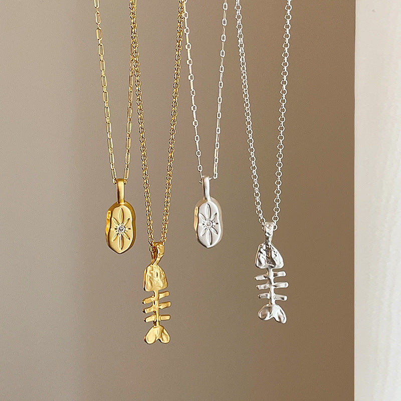 Oval Pendant Chain Necklace — necklace, view 5