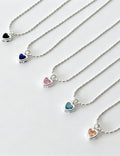 Five-Colour Heart Zirconia Necklace — necklace