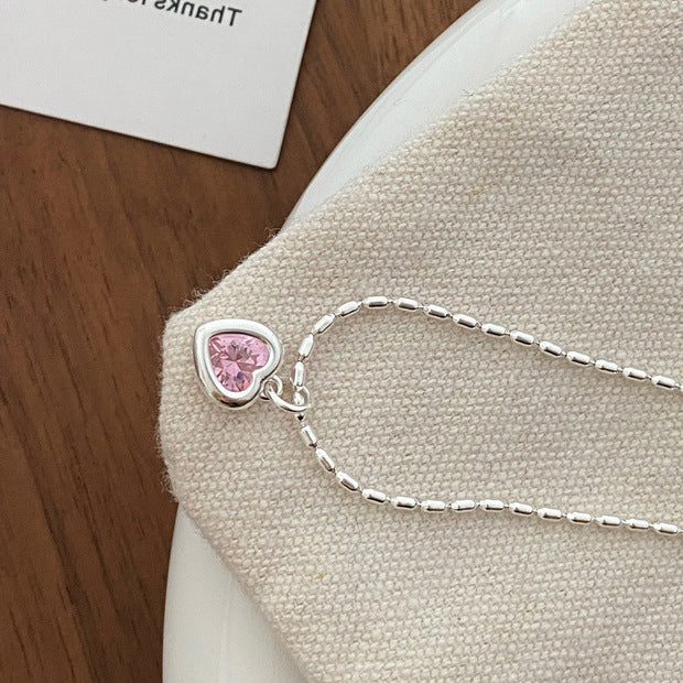 Five-Colour Heart Zirconia Necklace — necklace, view 5