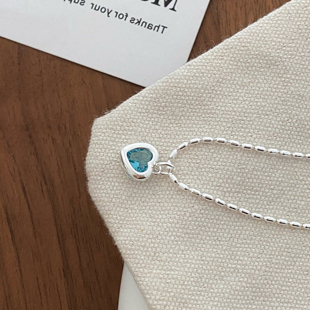 Five-Colour Heart Zirconia Necklace — necklace, view 7
