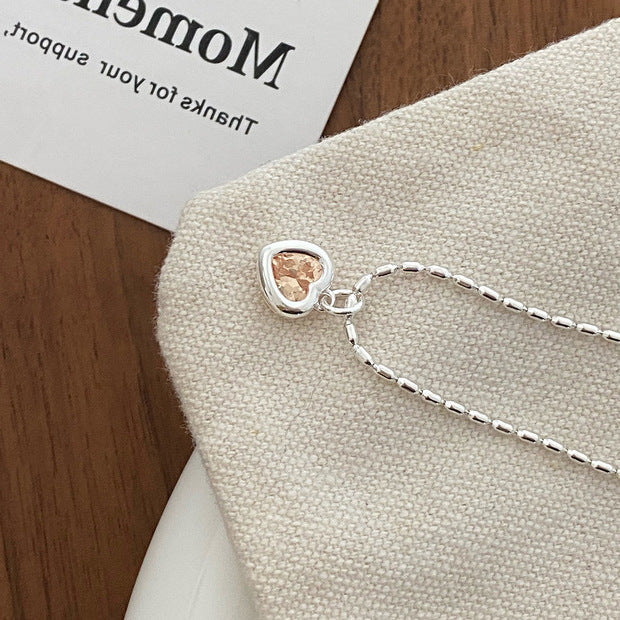 Five-Colour Heart Zirconia Necklace — necklace, view 9