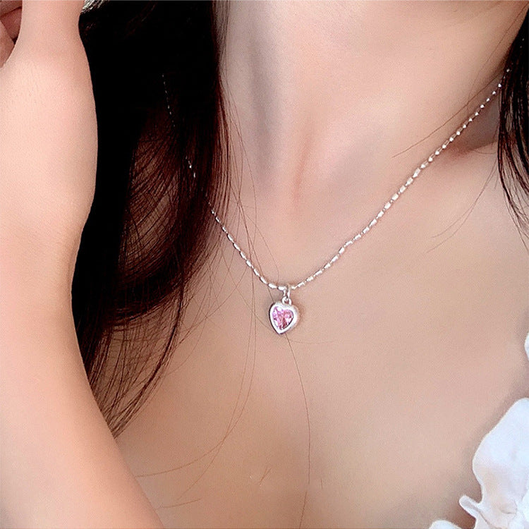 Five-Colour Heart Zirconia Necklace — necklace, view 10