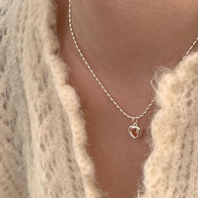 Five-Colour Heart Zirconia Necklace — necklace, view 11