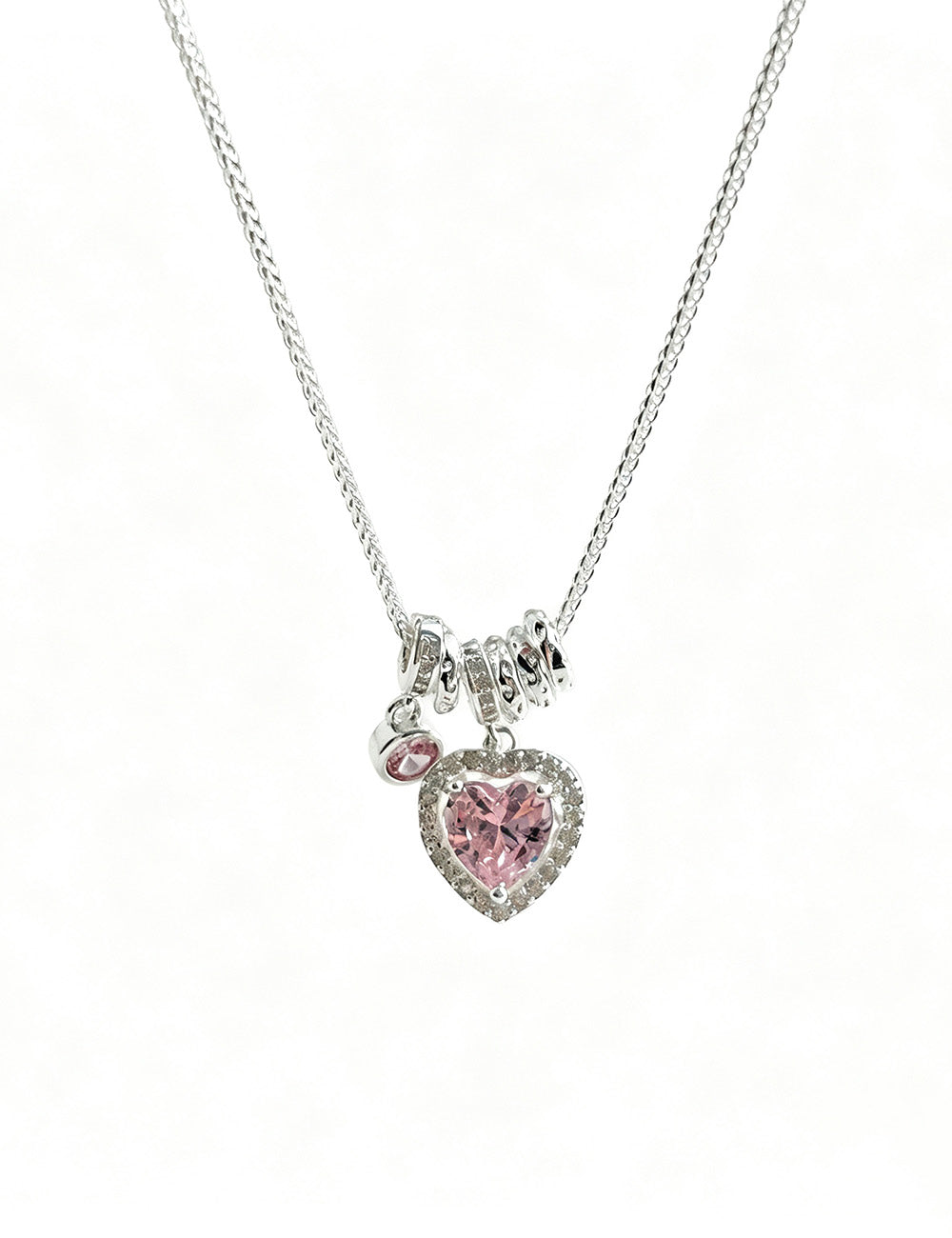 Delicate Heart Pendant Necklace — silver necklace, view 3