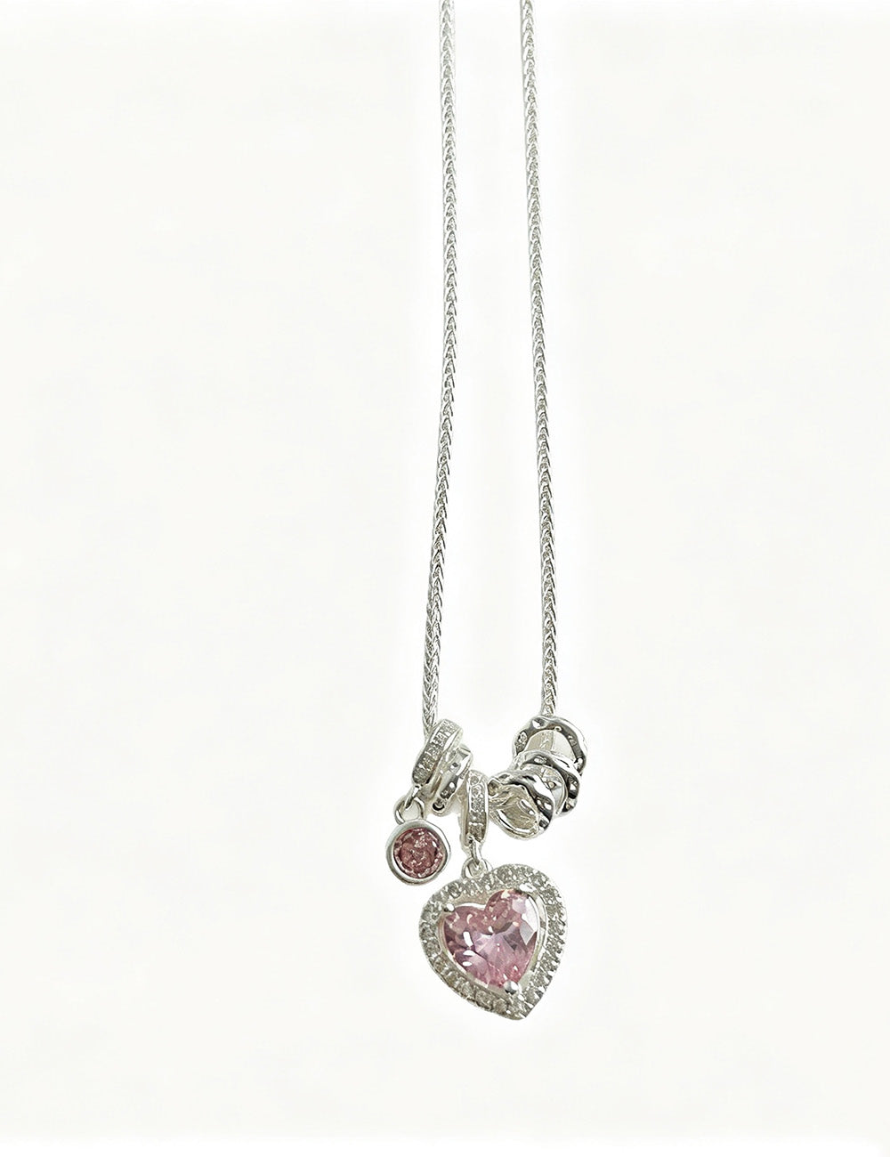 Delicate Heart Pendant Necklace — silver necklace, view 4