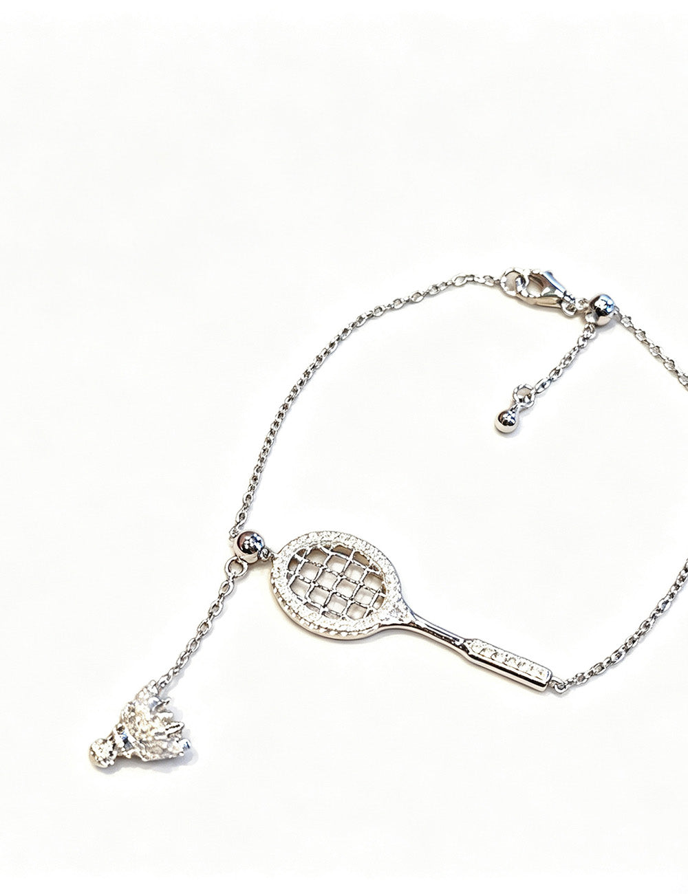 Racket Pendant Necklace — silver necklace, view 6