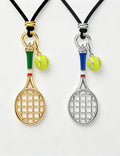 Tennis Racket Ball Choker Necklace — necklace