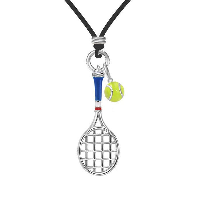 Tennis Racket Ball Choker Necklace — necklace, view 2