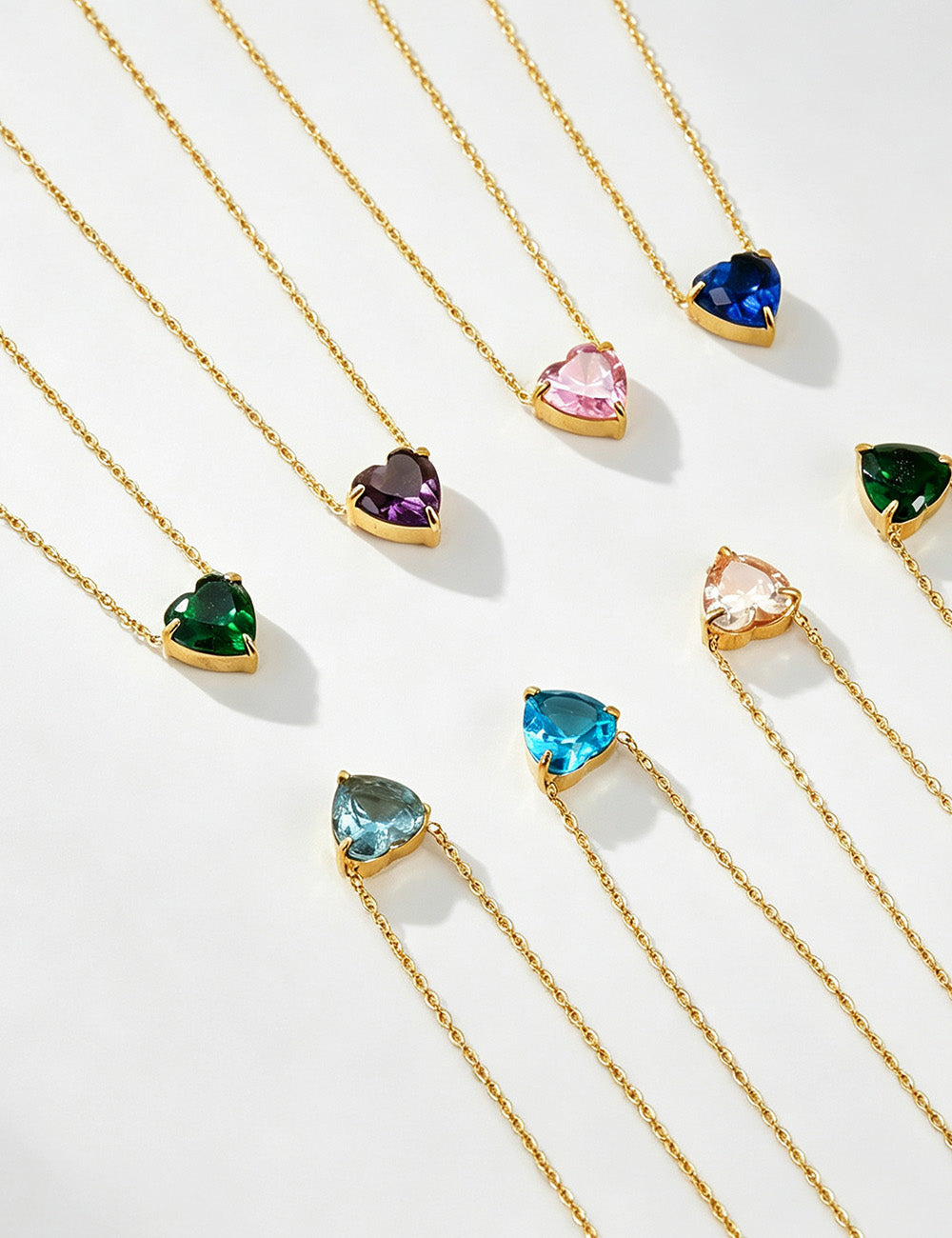 Blue And Pink Heart Pendant Necklace — necklace