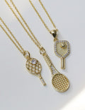 Gold Tennis Racket Necklace — gold necklace