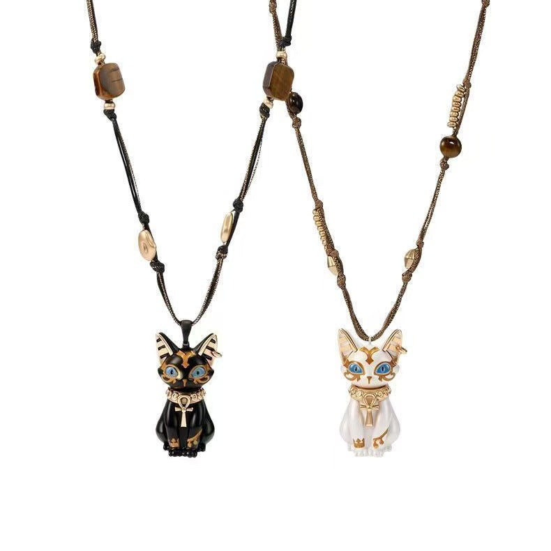 Bastet Cat Pendant Necklace — necklace, view 2