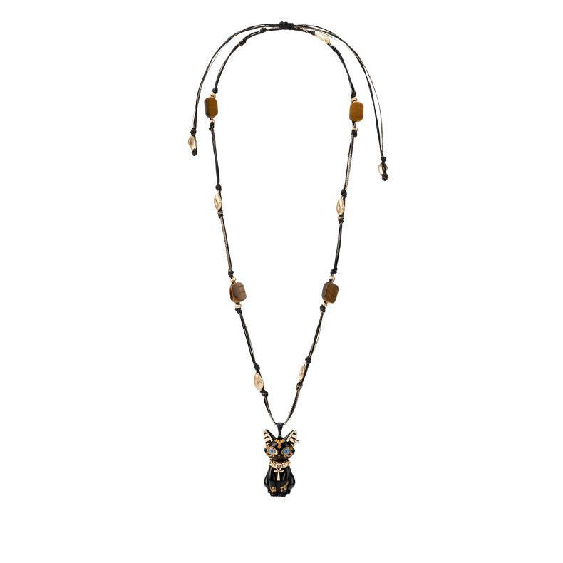 Bastet Cat Pendant Necklace — necklace, view 3
