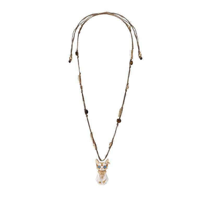 Bastet Cat Pendant Necklace — necklace, view 4