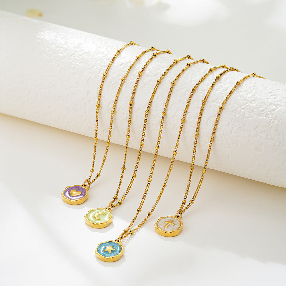 Enamel Glaze Irregular Necklace — necklace, view 2