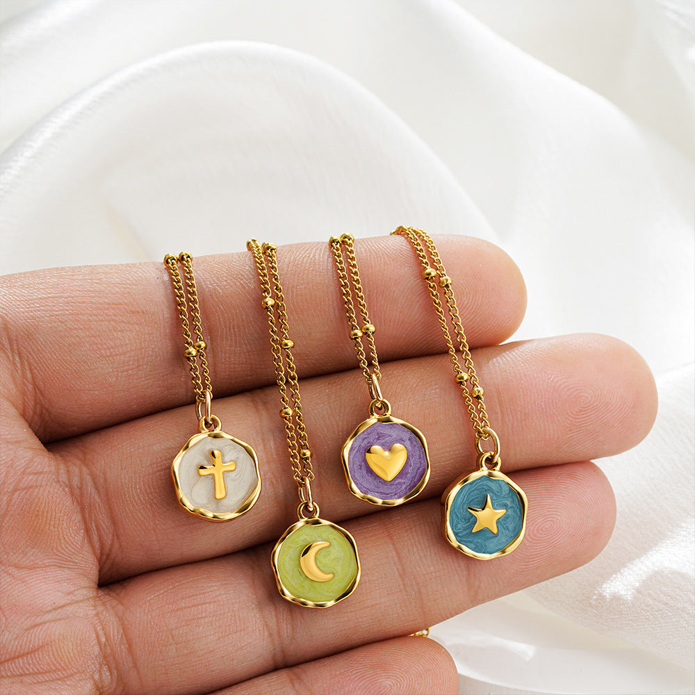 Enamel Glaze Irregular Necklace — necklace, view 3