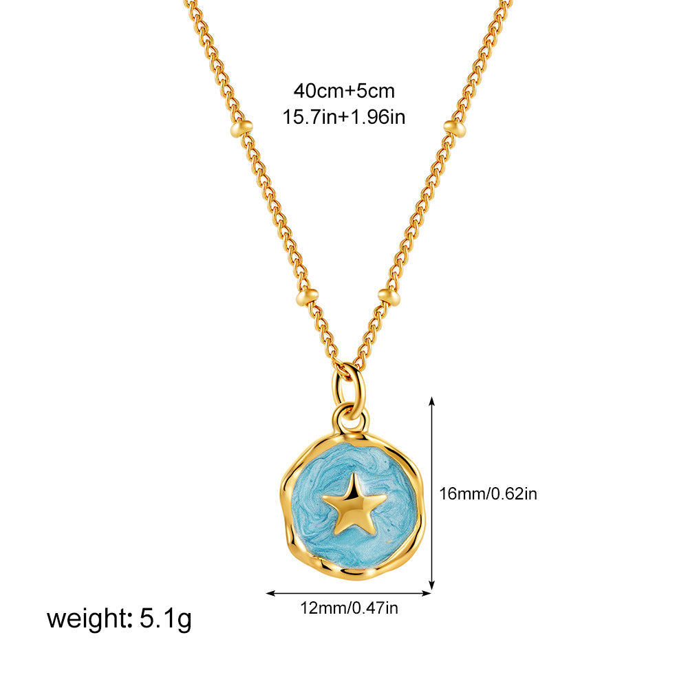 Enamel Glaze Irregular Necklace — necklace, view 12