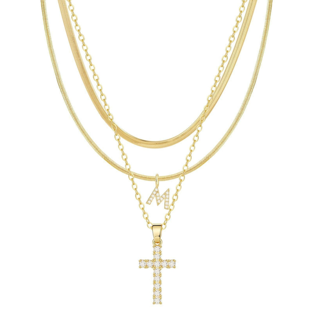 Layered Cross Pendant Necklace — necklace, view 5