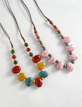 Irregular Bead Braided Necklace — necklace