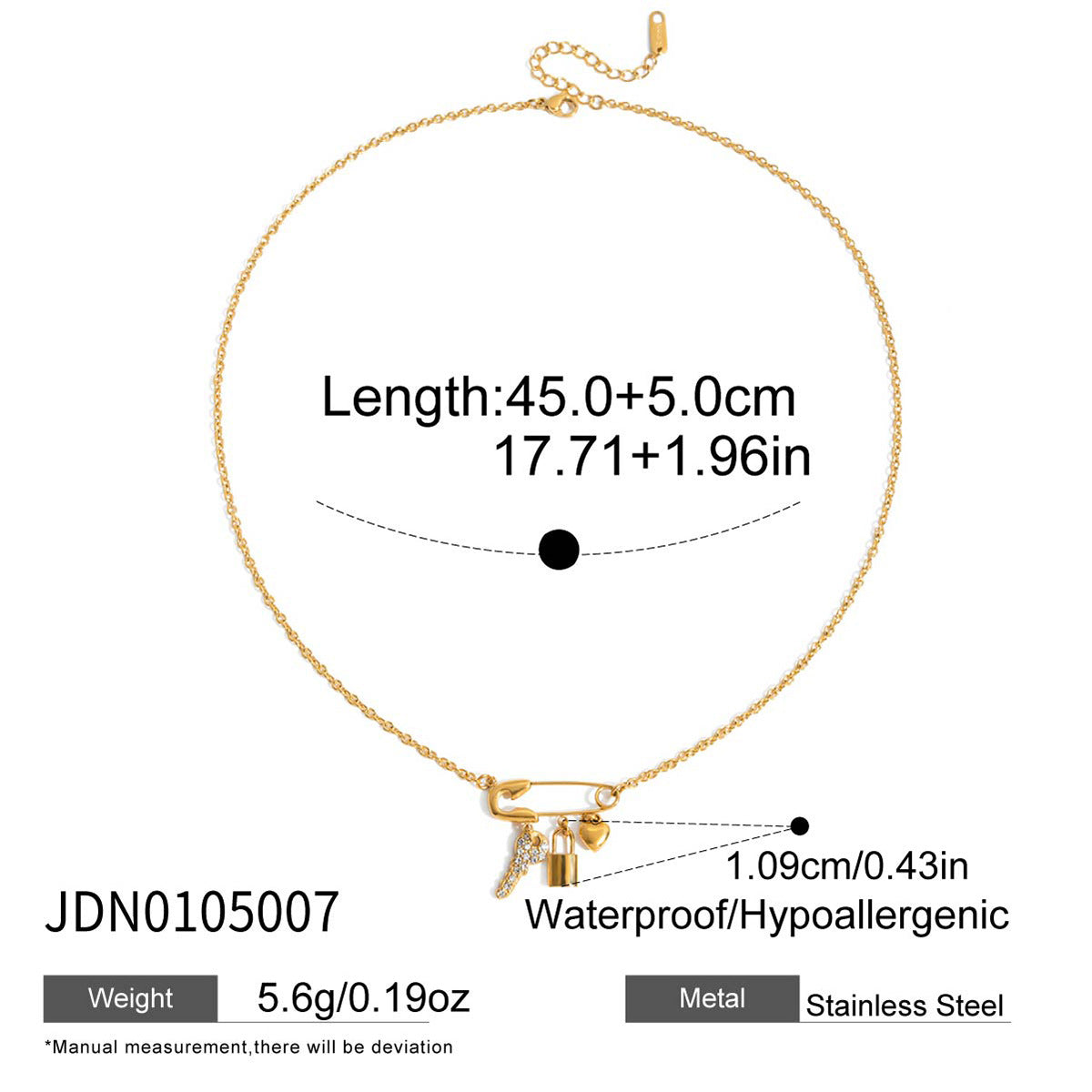 Paperclip Chain Necklace — necklace, view 4
