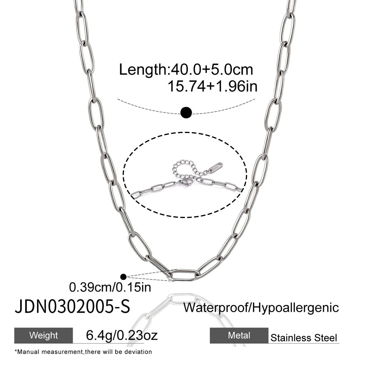 Paperclip Chain Necklace — necklace, view 8