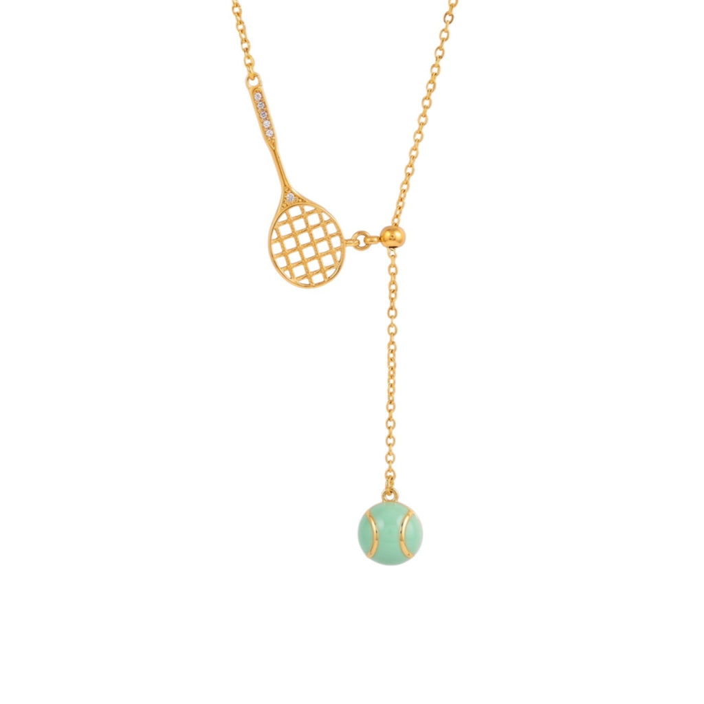 Tennis Racket Charm Necklace — necklace, view 5