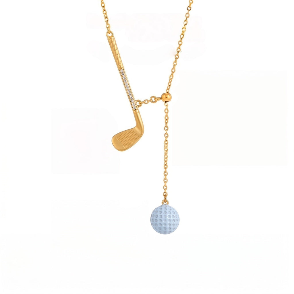 Tennis Racket Charm Necklace — necklace, view 6