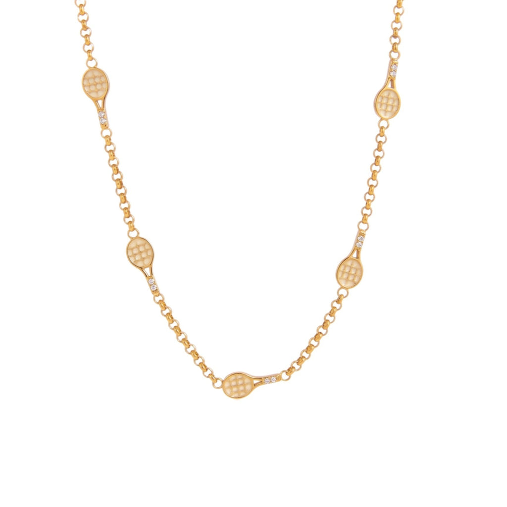 Tennis Racket Charm Necklace — necklace, view 9