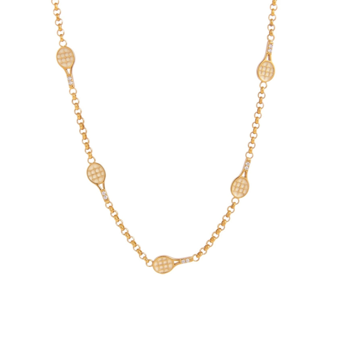 Tennis Racket Charm Necklace — necklace, view 9