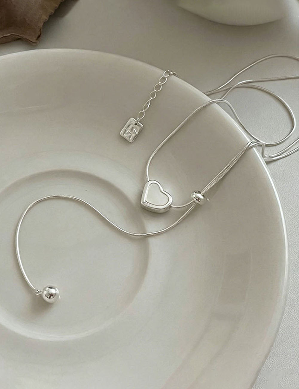 Double Layer Snake Necklace — silver necklace