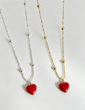 Plated Heart Charm Necklace — necklace