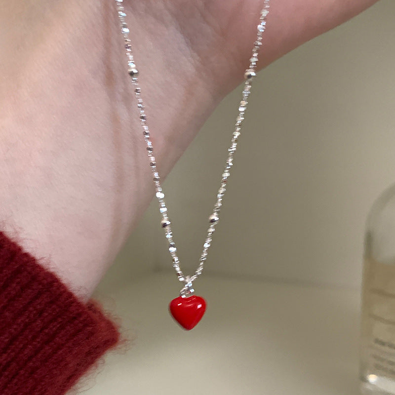 Plated Heart Charm Necklace — necklace, view 2