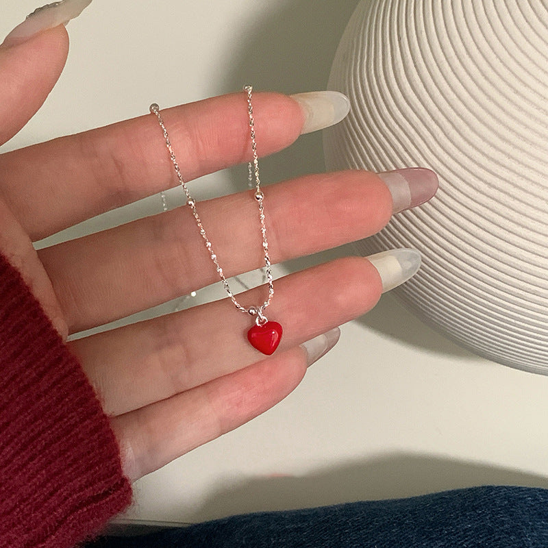 Plated Heart Charm Necklace — necklace, view 3