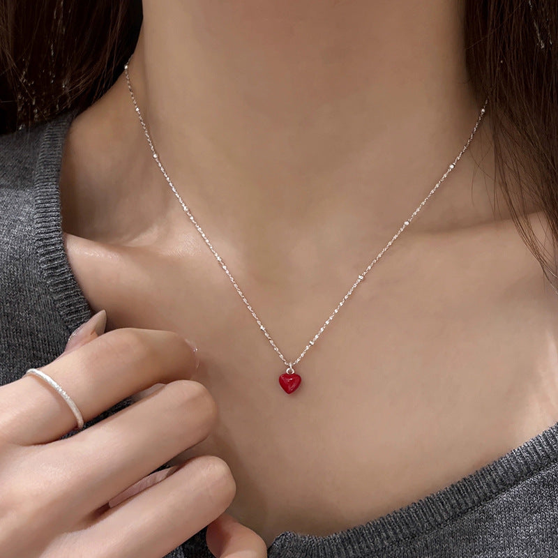 Plated Heart Charm Necklace — necklace, view 4
