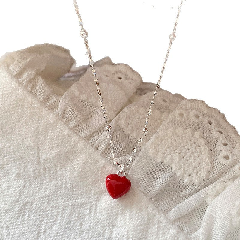 Plated Heart Charm Necklace — necklace, view 5