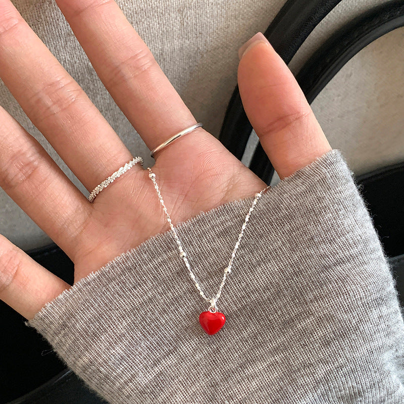 Plated Heart Charm Necklace — necklace, view 6