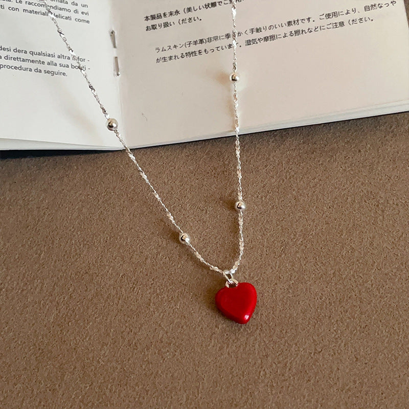 Plated Heart Charm Necklace — necklace, view 7