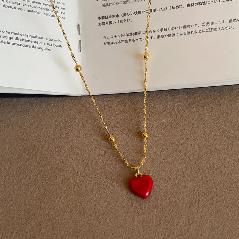 Plated Heart Charm Necklace — necklace, view 8