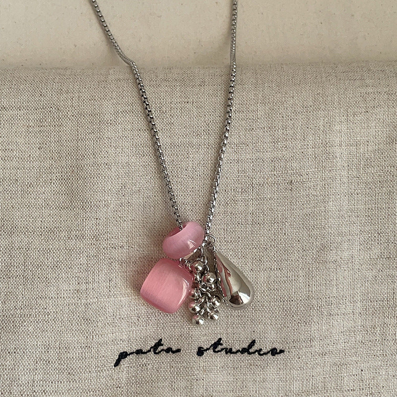 Teardrop Stone Pendant Necklace — necklace, view 11