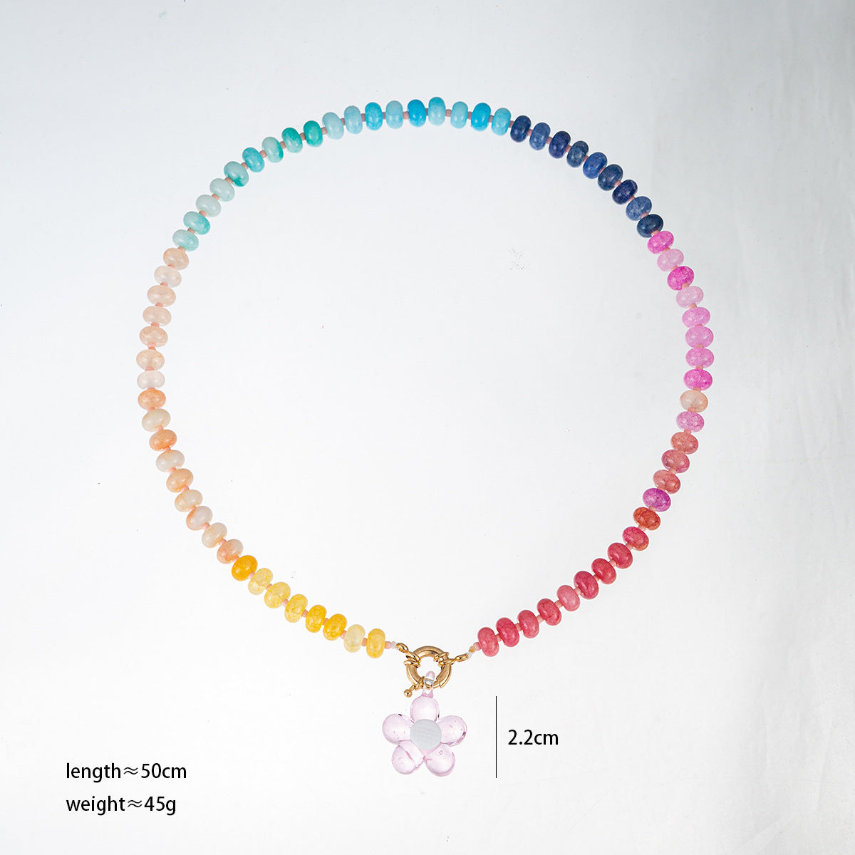 Flower Pendant Beaded Necklace — necklace, view 3