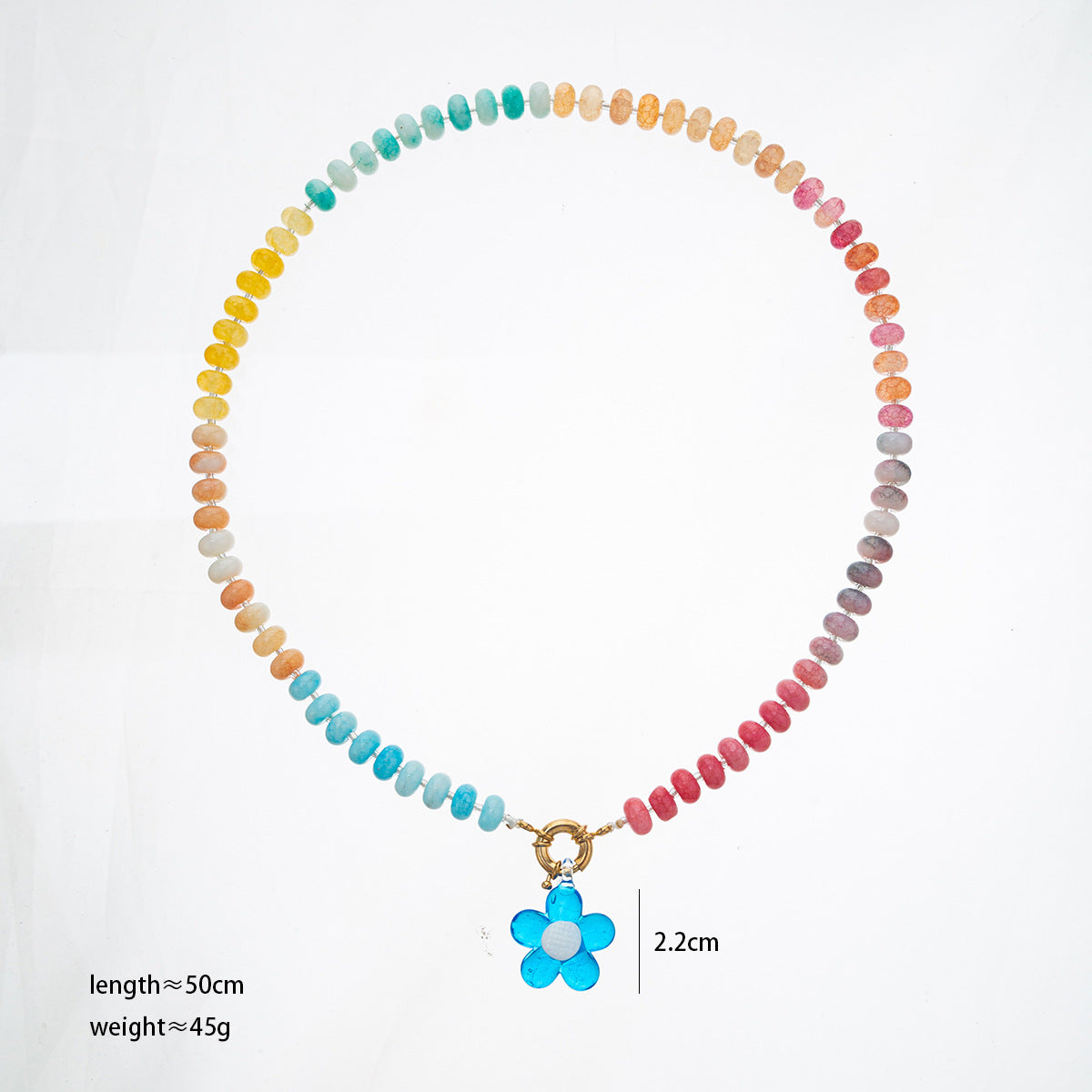 Flower Pendant Beaded Necklace — necklace, view 4
