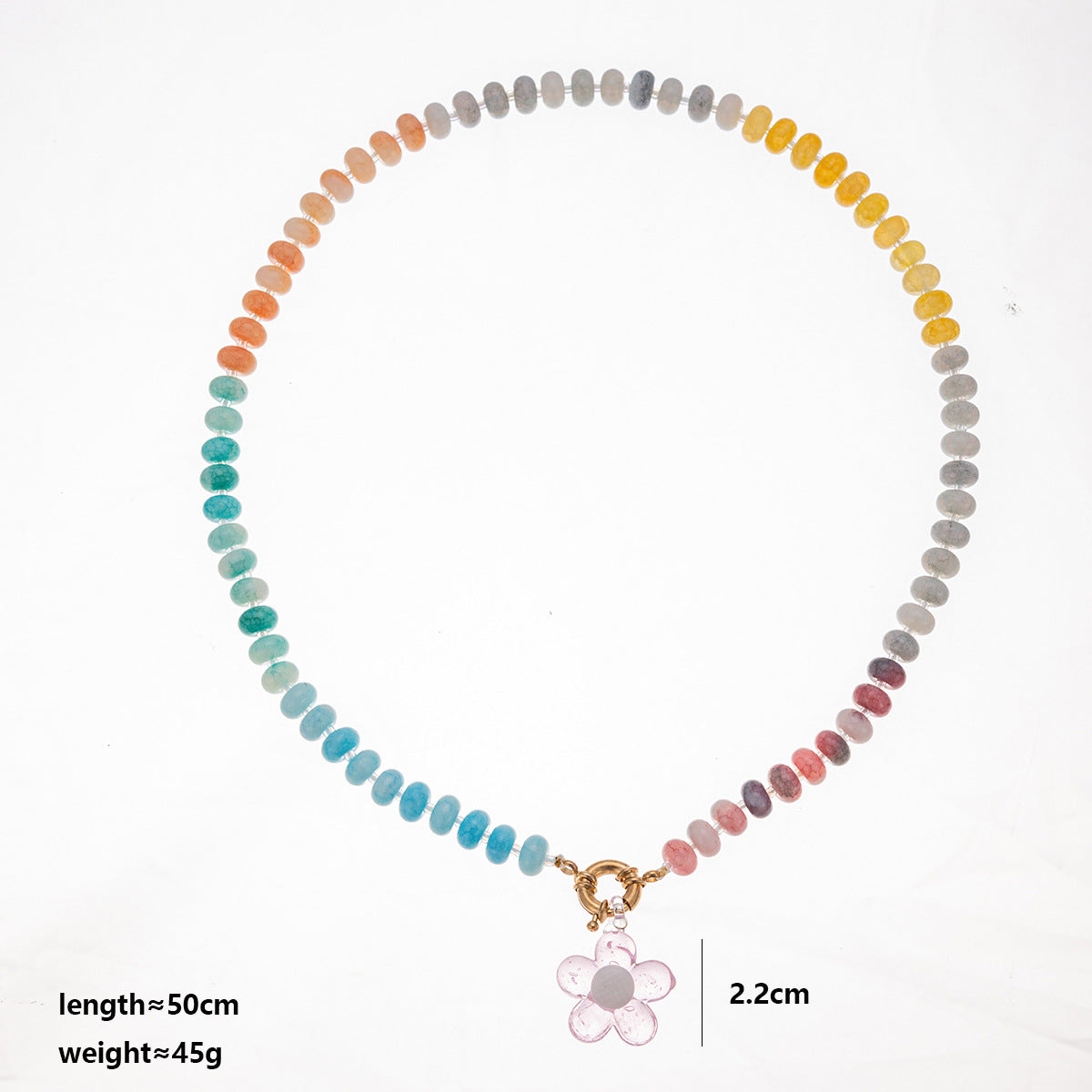 Flower Pendant Beaded Necklace — necklace, view 5