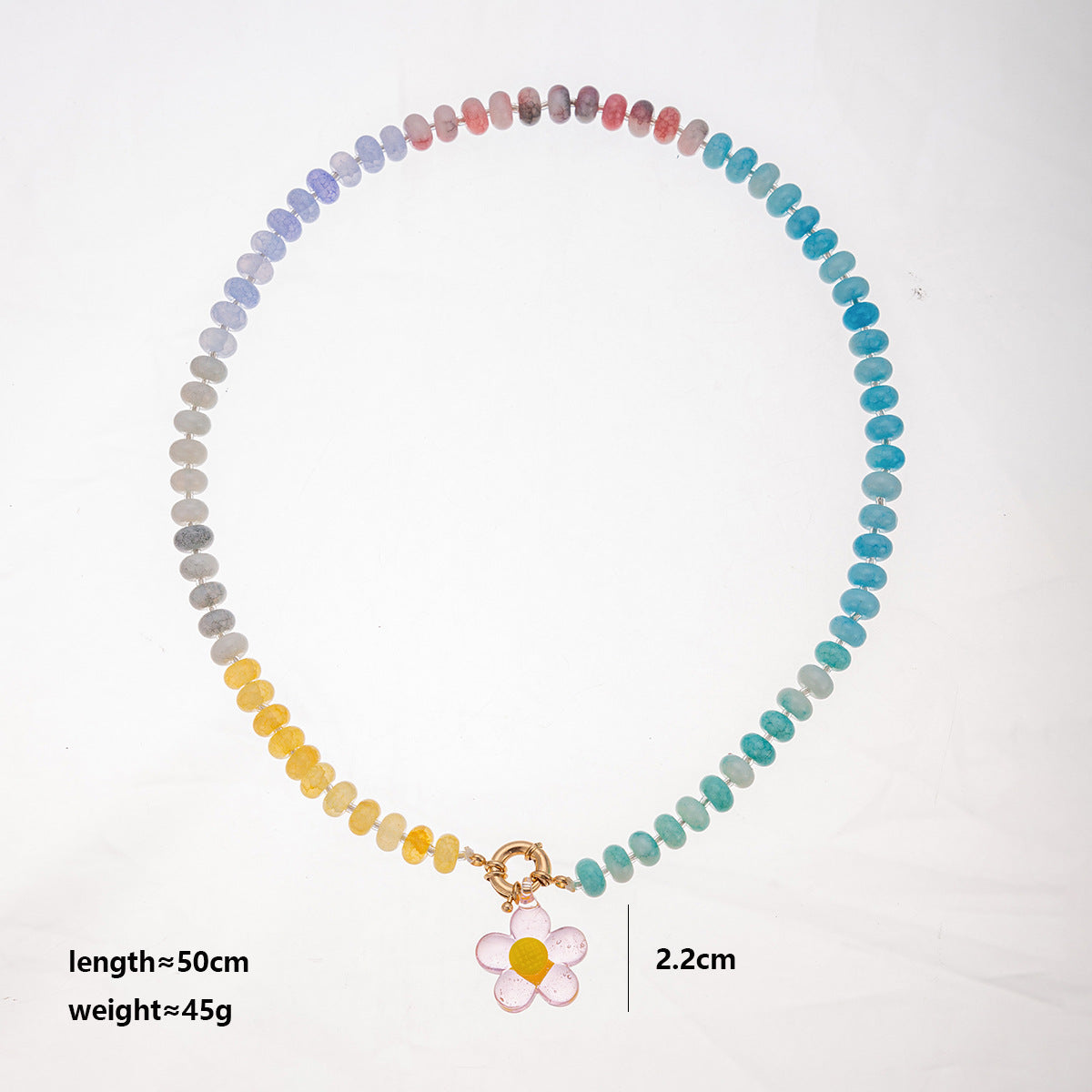 Flower Pendant Beaded Necklace — necklace, view 6