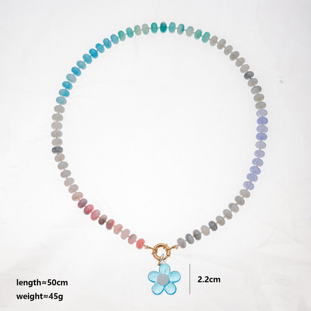 Flower Pendant Beaded Necklace — necklace, view 7