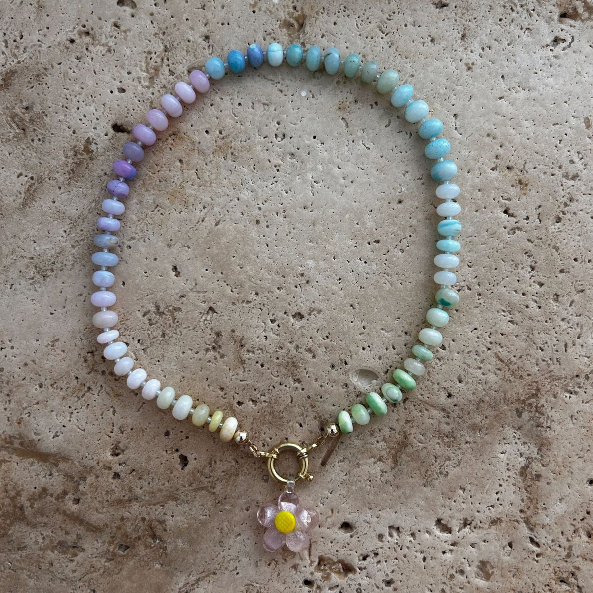 Flower Pendant Beaded Necklace — necklace, view 8