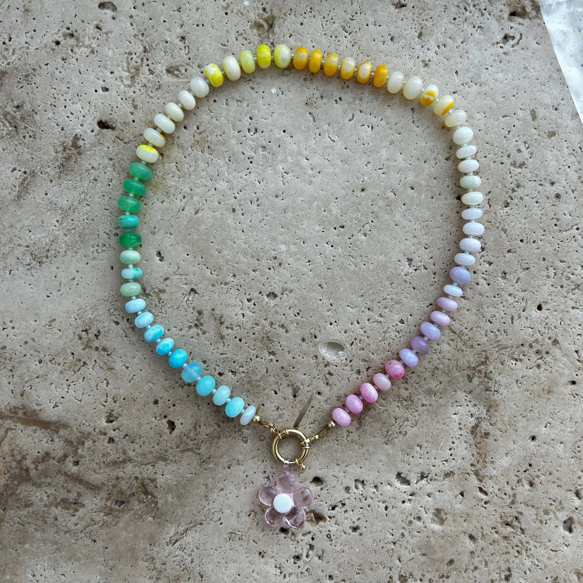 Flower Pendant Beaded Necklace — necklace, view 9