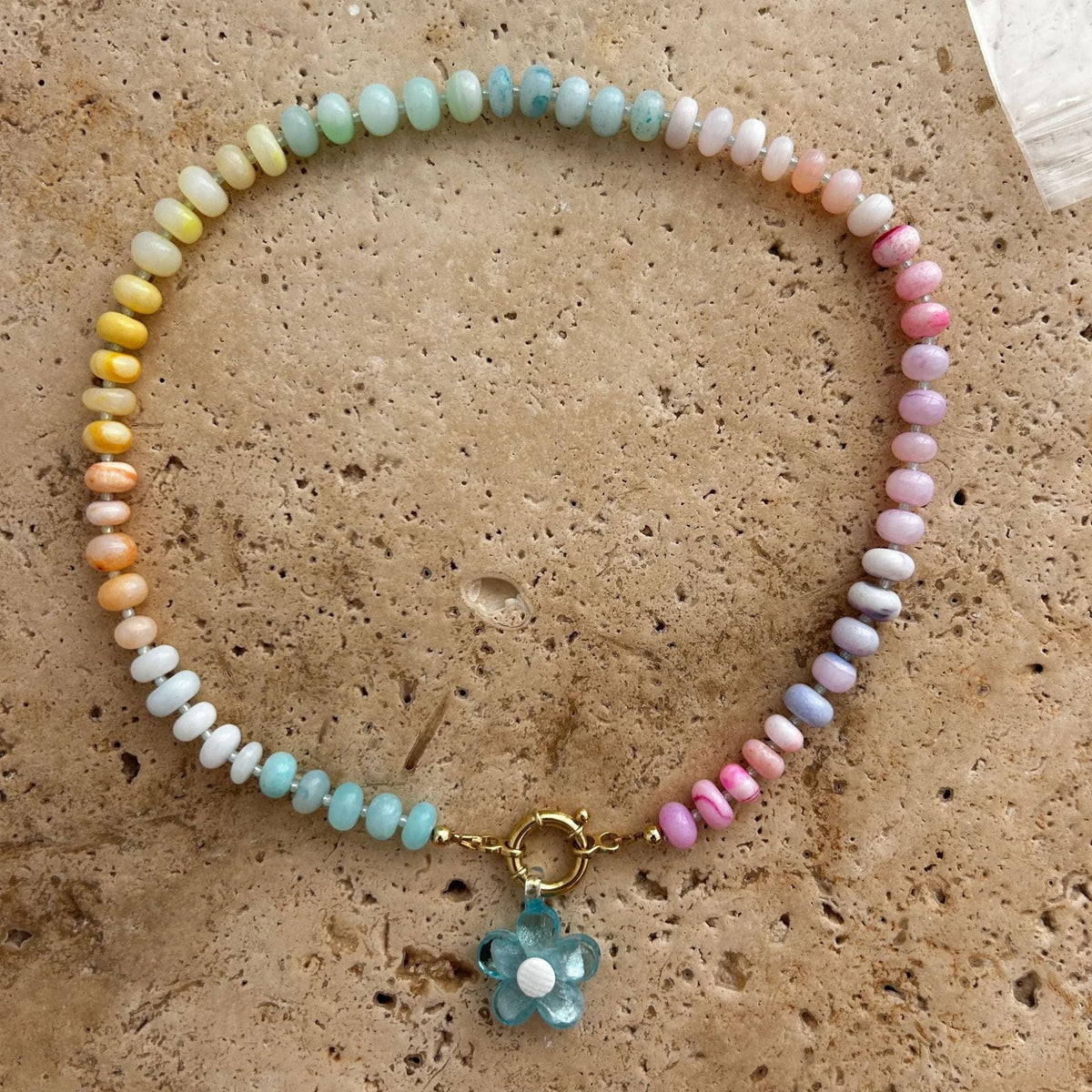Flower Pendant Beaded Necklace — necklace, view 11