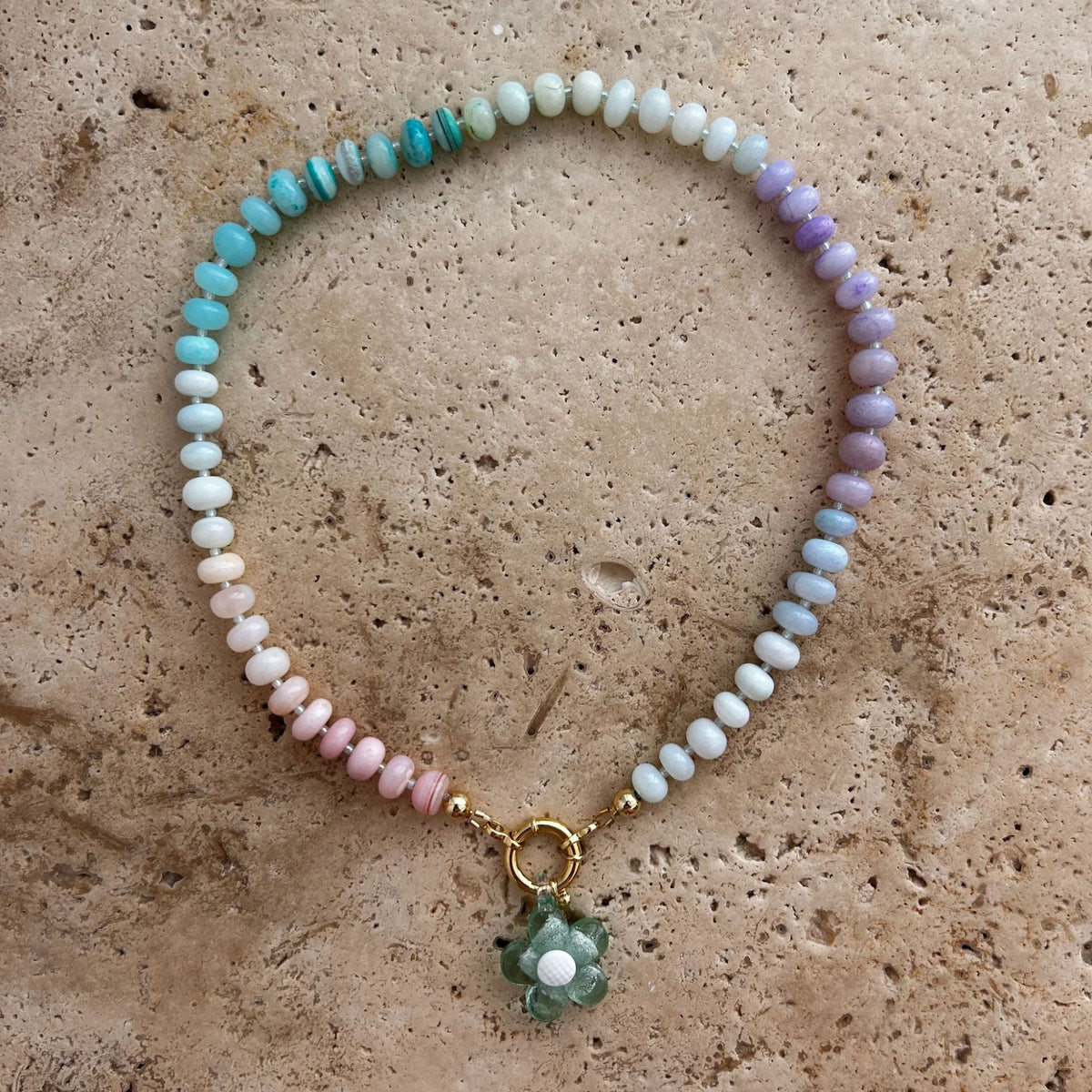 Flower Pendant Beaded Necklace — necklace, view 12